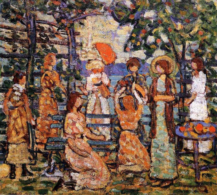 Ladies in a Seaside Arbor - 莫里斯·巴西·加斯特